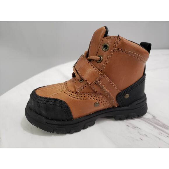 NEW Baby 4 POLO RALPH LAUREN COMBAT BOOTS TYREK BRANDY BROWN BLACK Infant - Picture 4 of 8